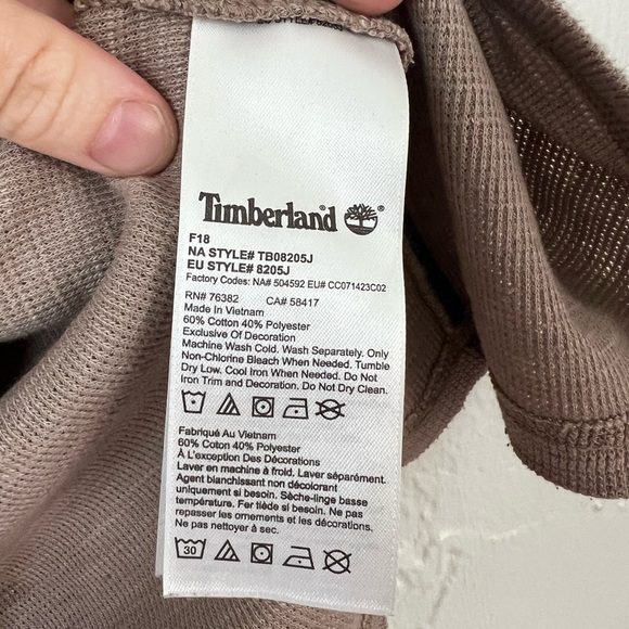 Timberland Men’s Green Tan Henley Slim Fit Waffle Knit Thermal Shirt Size Medium - Picture 7 of 9
